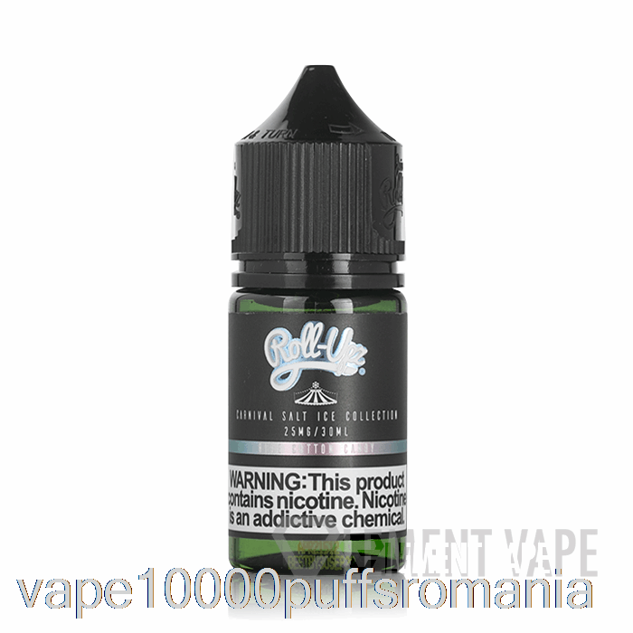 Vape Romania Ice Blue Vată De Zahăr Sare - Carnaval - Juice Roll Upz - 30ml 50mg
